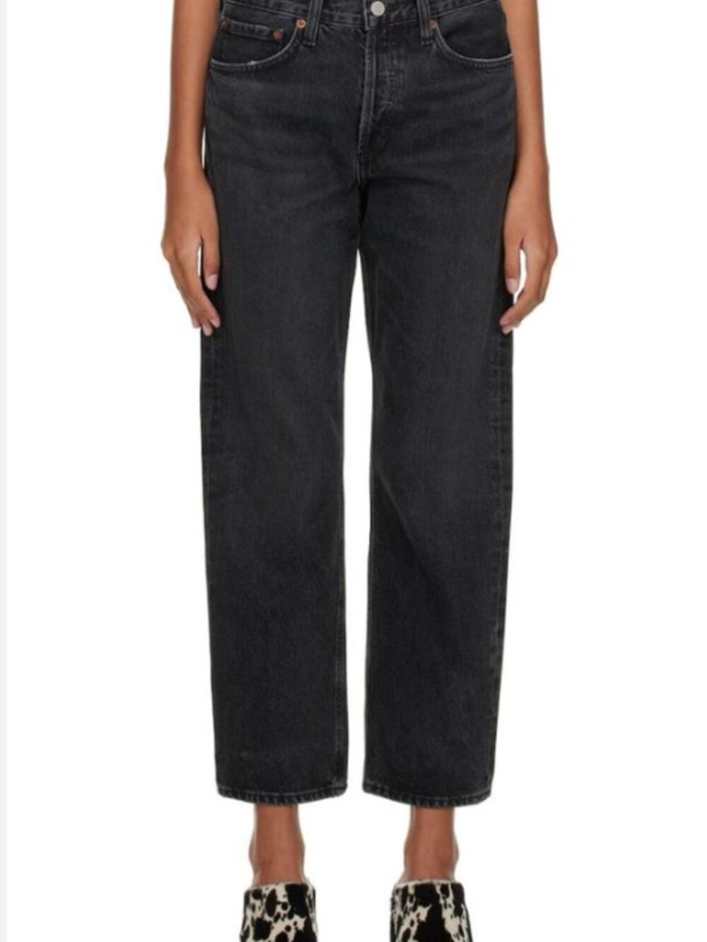 AGOLDE Wyman Mid-Rise Straight Leg Jeans Black - Size 32